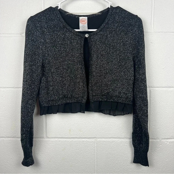 Black & Silver Sparkle Sweater Size Girls L (10/12) - Picture 1 of 7